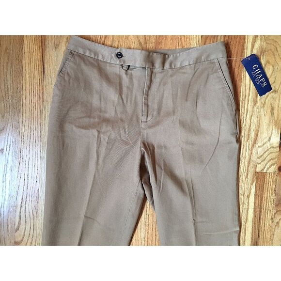 NWT Chaps Slim/Straight Leg Khaki Seamed Pant Size 10 - Picture 2 of 3